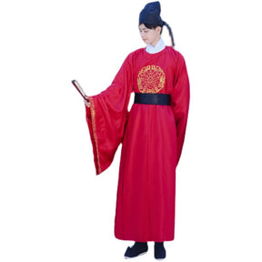 chinese tang dynasty hanfu red robe official suit - Jianxi Hanfu