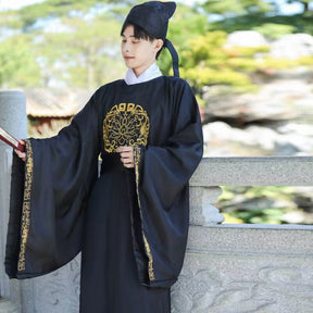 chinese tang dynasty hanfu black robe official suit - Jianxi Hanfu