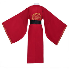 tang dynasty men's red hanfu long robe clothes imperial dragon robe - Jianxi Hanfu