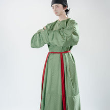 chinese tang dynasty men's green hanfu round collar robe - Jianxi Hanfu