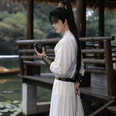 chinese tang dynasty wuxia clothes men's round collar robe - Jianxi Hanfu