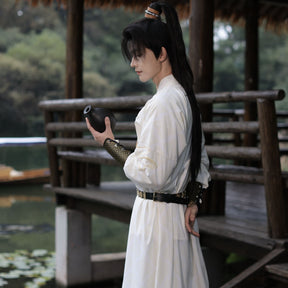 chinese tang dynasty wuxia clothes men's round collar robe - Jianxi Hanfu