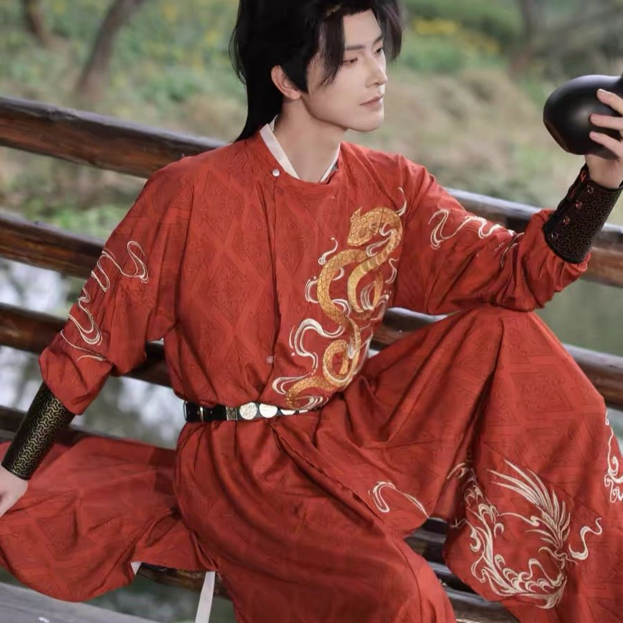 Tang Dynasty Men's Hanfu Yu Jing Zi - Jianxi Hanfu