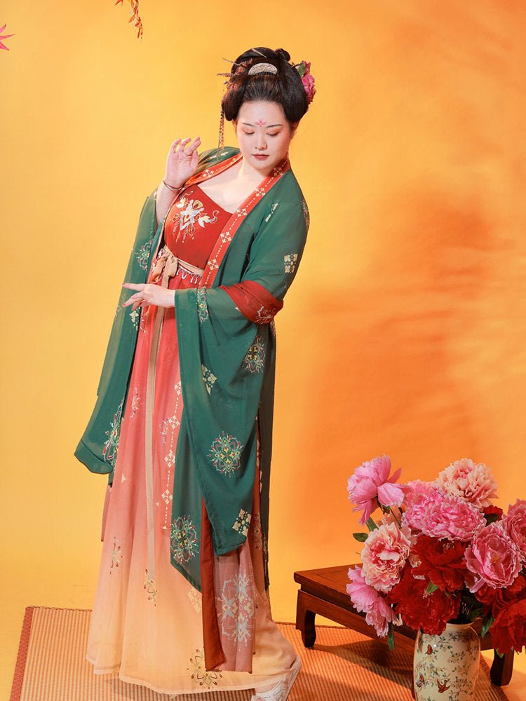 chinese style women's red plus size hanfu ruqun dress - Jianxi Hanfu