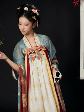 women's spring autumn plus size hanfu white ruqun dress - Jianxi Hanfu