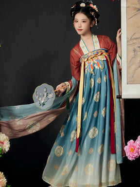 tang dynasty women's spring autumn plus sizeclothing hanfu ruqun dress - Jianxi Hanfu