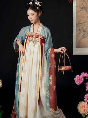 women's spring autumn plus size hanfu green shirt - Jianxi Hanfu