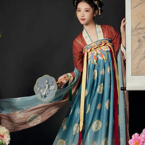 chinese tang dynasty women's plus size hanfu ruqun dress - Jianxi hanfu