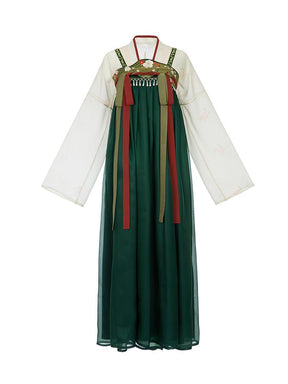 green qixiong ruqun dress women's clothes - Jianxi Hanfu