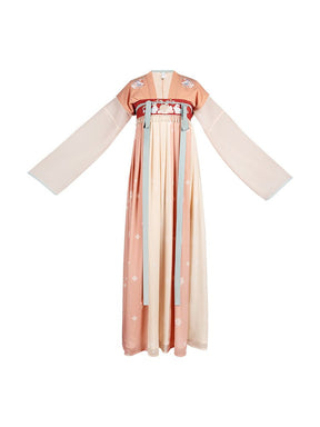women's white shirt pink ruqun dress - Jianxi Hanfu