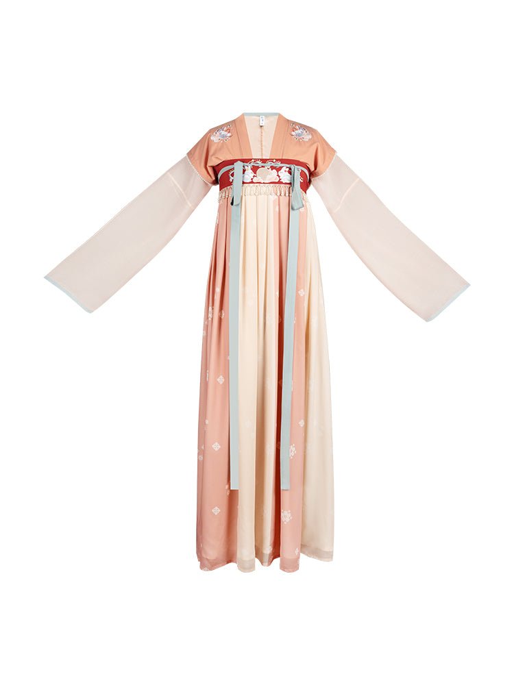 women's white shirt pink ruqun dress - Jianxi Hanfu