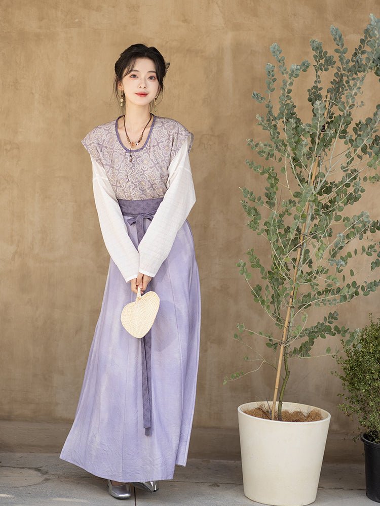 Tang Dynasty Spring/Autumn Clothes Purple Ruqun Dress Tang Dynasty Spring/Autumn Clothes Purple Ruqun Dress