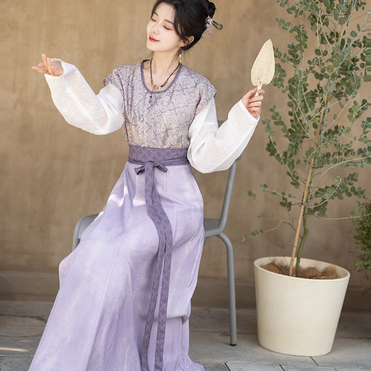 Tang Dynasty Spring/Autumn Clothes Purple Ruqun Dress Tang Dynasty Spring/Autumn Clothes Purple Ruqun Dress