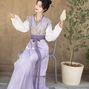 chinese womens tang dynasty purple dress - Jianxi Hanfu