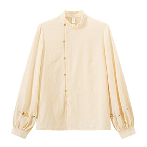 women's hanfu yellow shirt - Jianxi Hanfu