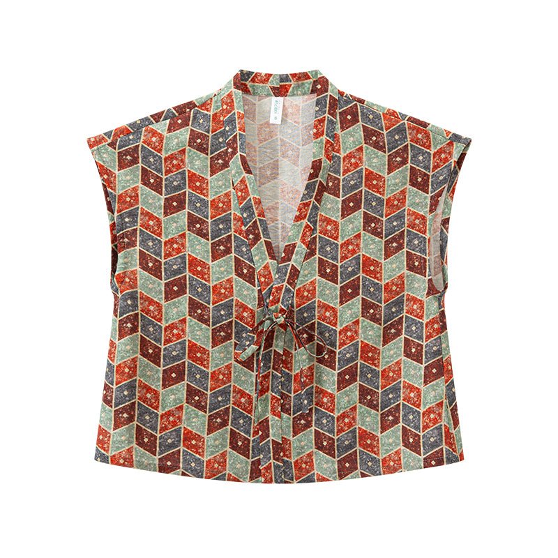 green orange vest chinese style womens clothes - Jianxi Hanfu