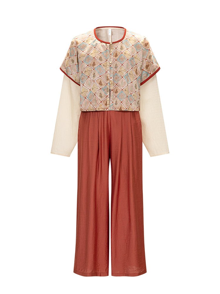 chinese style women's hanfu clothes yellow shirt - Jianxi Hanfu