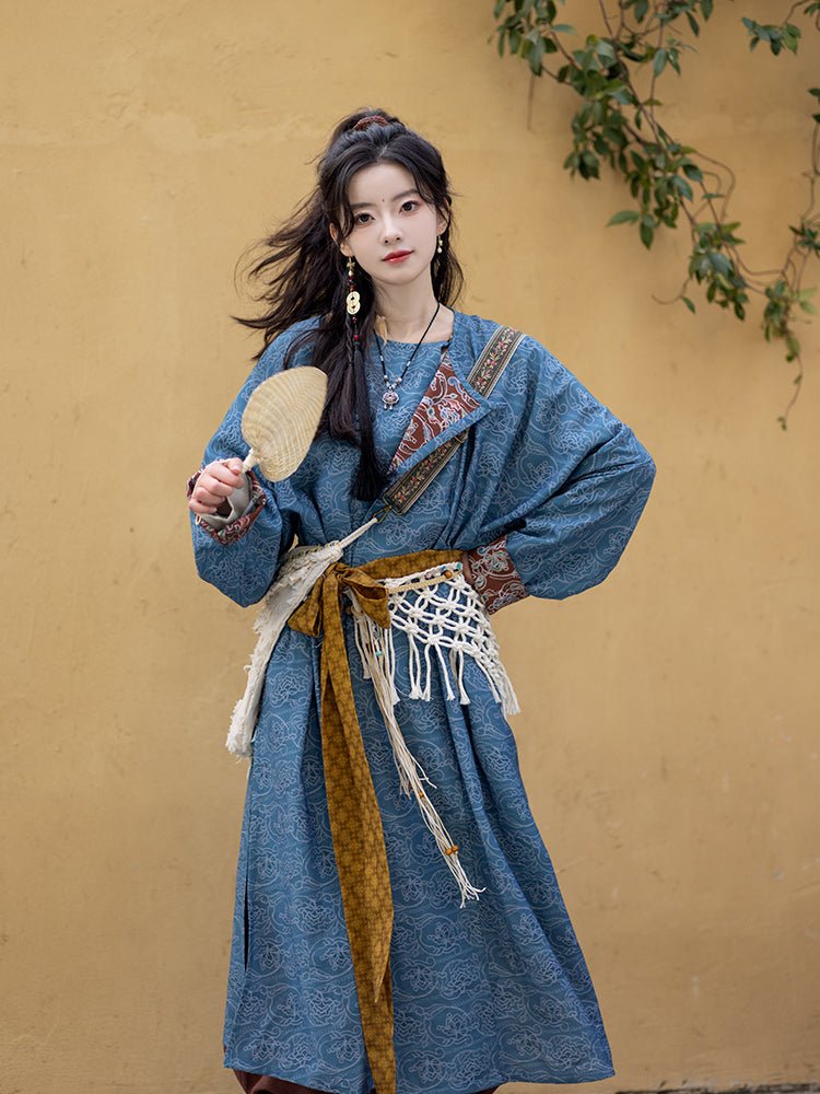 spring/ autumn clothes tang dynasty women's round collar robe - Jianxi Hanfu