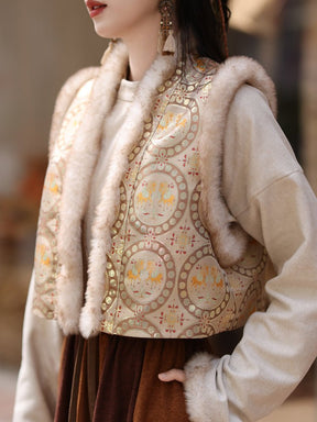 new chinese style women's winter clothes hanfu yellow beizi vest - Jianxi Hanfu