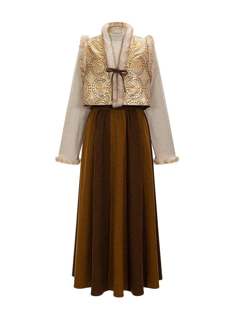 tang dynasty women's winter hanfu ruqun dress - Jianxi Hanfu