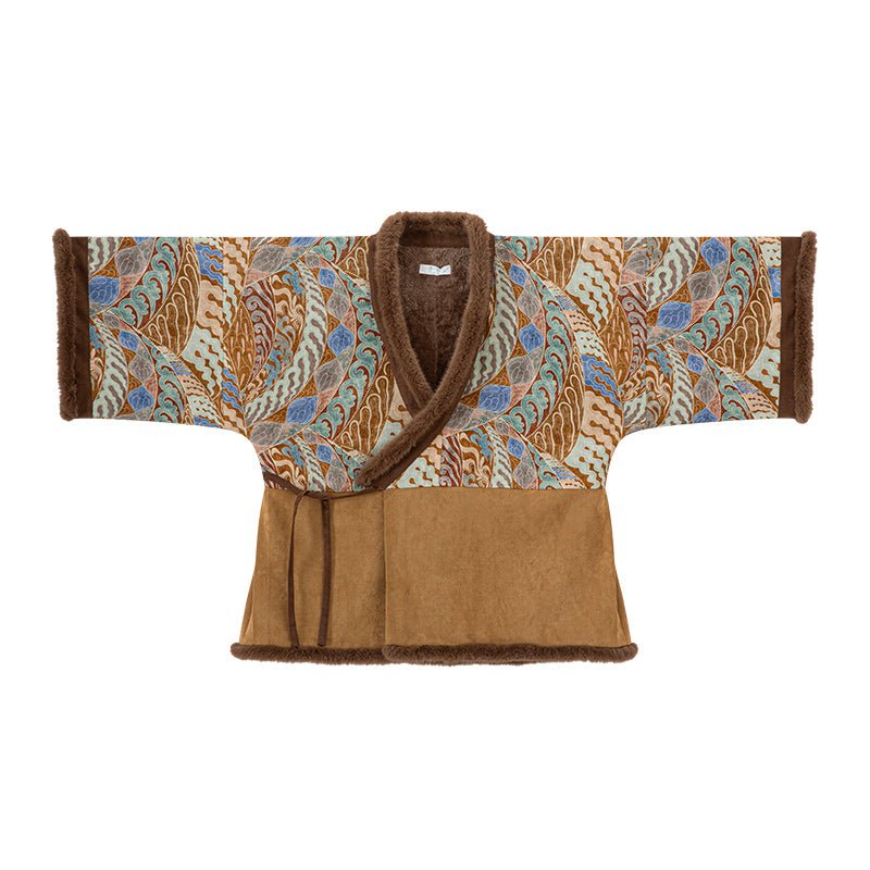 chinese tang dynasty women's brown banbi coat - Jianxi Hanfu