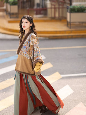 chinese tang dynasty women's green ruqun dress - Jianxi Hanfu