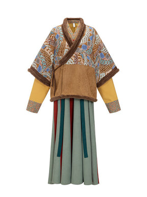 tang dynasty women's hanfu green ruqun dress - Jianxi Hanfu
