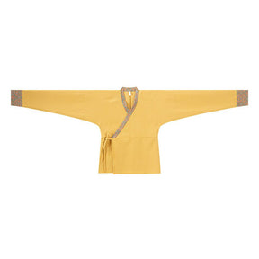 tang dynasty women's yellow ru cross collar shirt - Jianxi Hanfu
