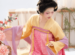 chinese tang dynasty Yellow duijin shirt - Jianxi hanfu