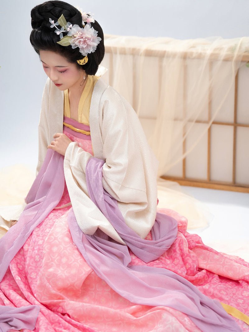 chinese tang dynasty women's hanfu clothes white shirt pishan - Jianxi hanfu