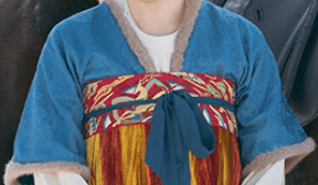 tang dynasty women's winter clothes blue beizi hanfu - Jianxi Hanfu