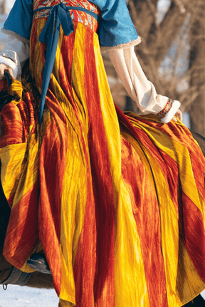 tang dynasty women's winter clothes orange ruqun dress - Jianxi Hanfu