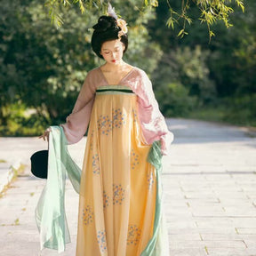 chinese tang dynasty women's spring hanfu clothes green pibo- Jianxi hanfu