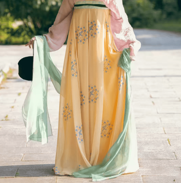 tang dynasty women's summer hanfu yellow ruqun dress clothes- Jianxi hanfu