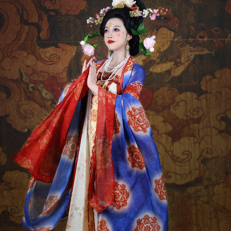 chinese tang dynasty women's plus size hanfu clothes red pibo - Jianxi Hanfu