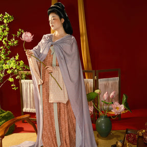 chinese women's plus size hanfu tang dynasty clothes pink duijin shirt - Jianxi Hanfu