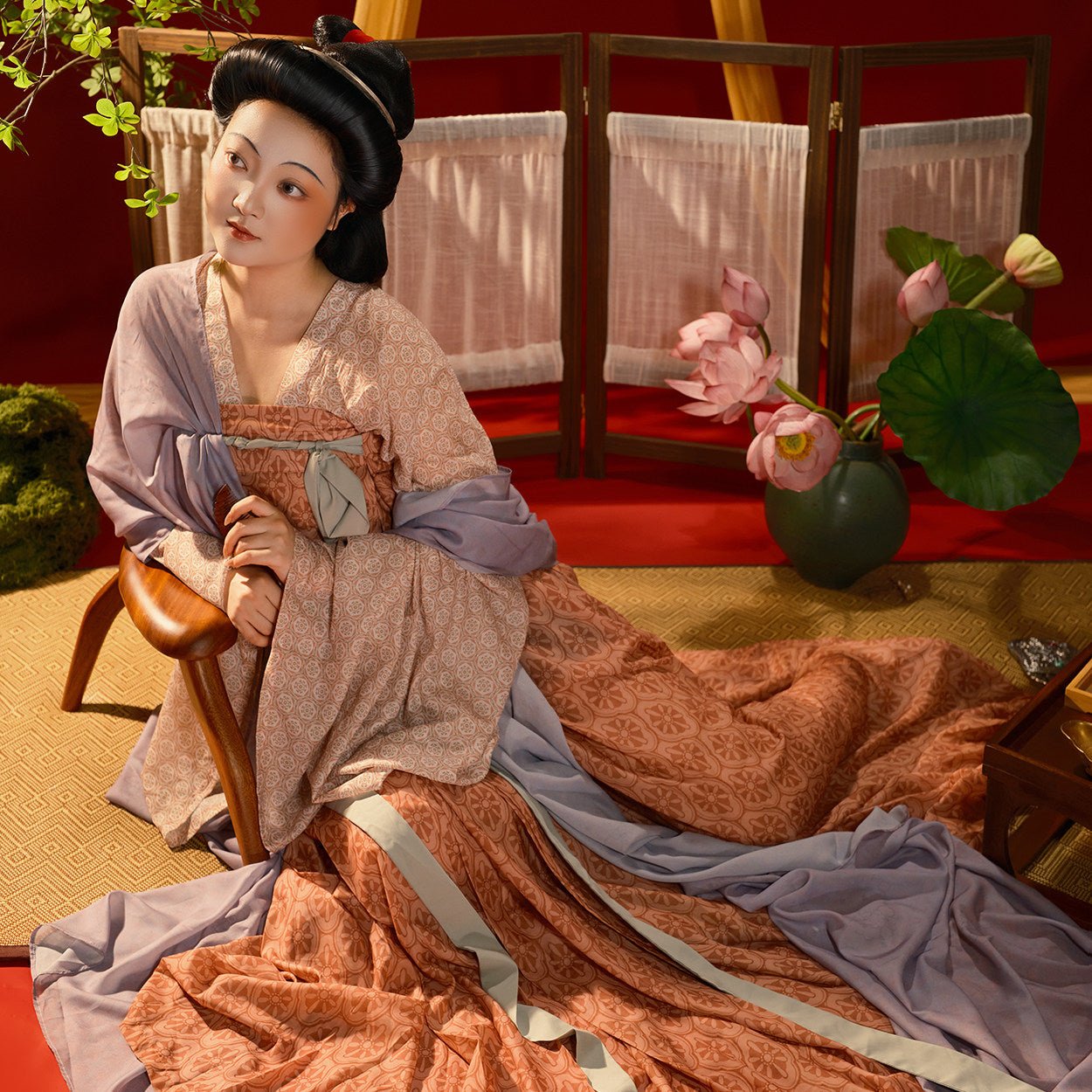 chinese women's plus size hanfu tang dynasty clothes - Jianxi Hanfu