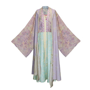 tang dynasty women's autumn plus size hanfu blue qixiong ruqun dress - Jianxi Hanfu