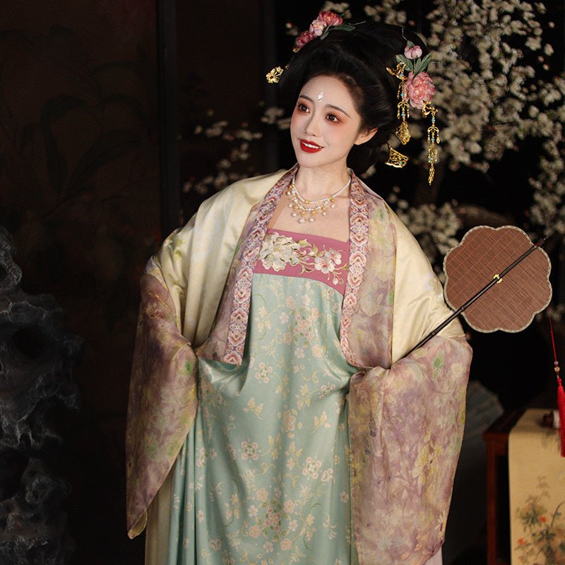 chinese tang dynasty women's plus size hanfu purple duijin shirt - Jianxi Hanfu