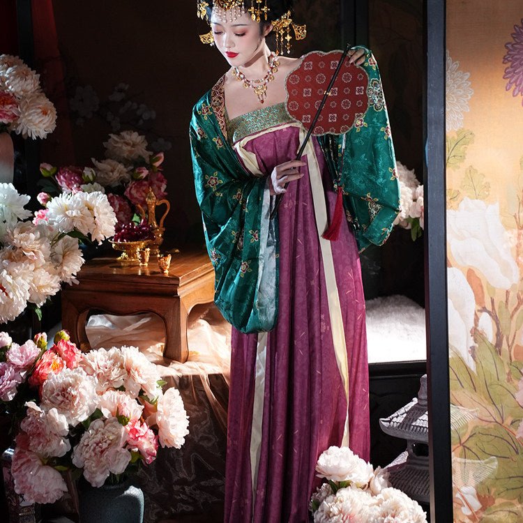chinese tang dynasty women's plus size hanfu green famensi shirt - Jianxi Hanfu