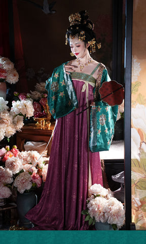 tang dynasty women's summer plus size hanfu red ruqun skirt- Jianxi Hanfu