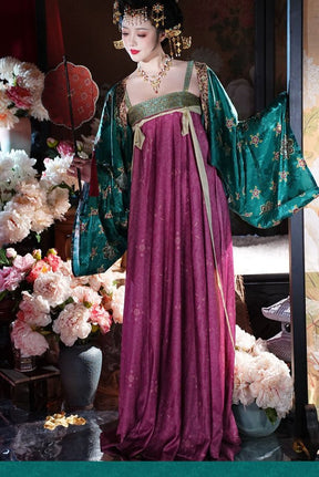 tang dynasty women's summer plus size hanfu red ruqun dress- Jianxi Hanfu