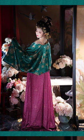 chinese tang dynasty women's autumn plus size hanfu red ruqun dress- Jianxi Hanfu