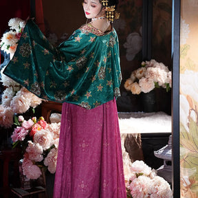 tang dynasty women's plus size hanfu pink qixiong ruqun dress- Jianxi Hanfu
