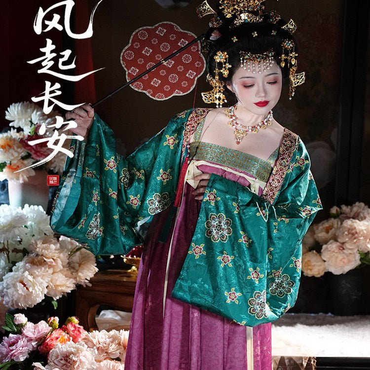 tang dynasty women's plus size hanfu green shirt- Jianxi Hanfu