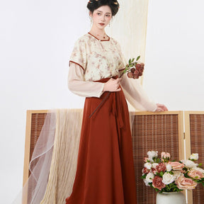 chinese tang dynasty women's plus size hanfu white shirt - Jianxi Hanfu