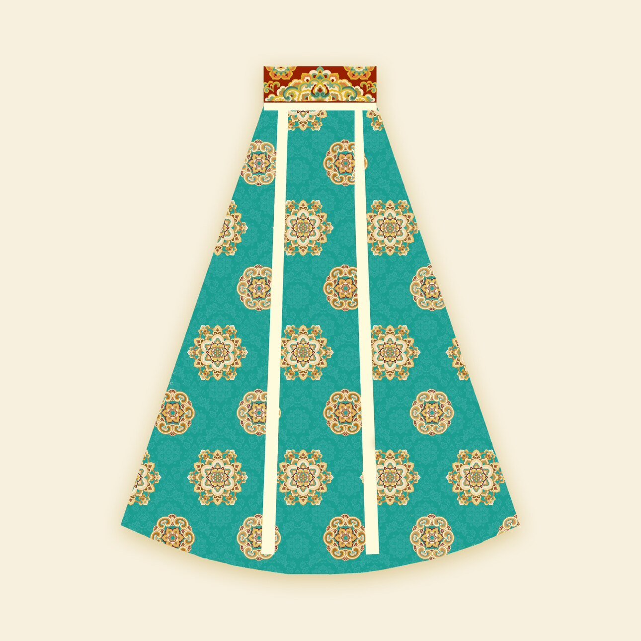 women's plus size hanfu dress blue green qixiong ruqun - Jianxi Hanfu