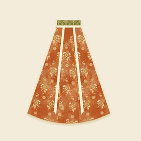 women's summer plus size hanfu orange red ruqun dress - Jianxi Hanfu
