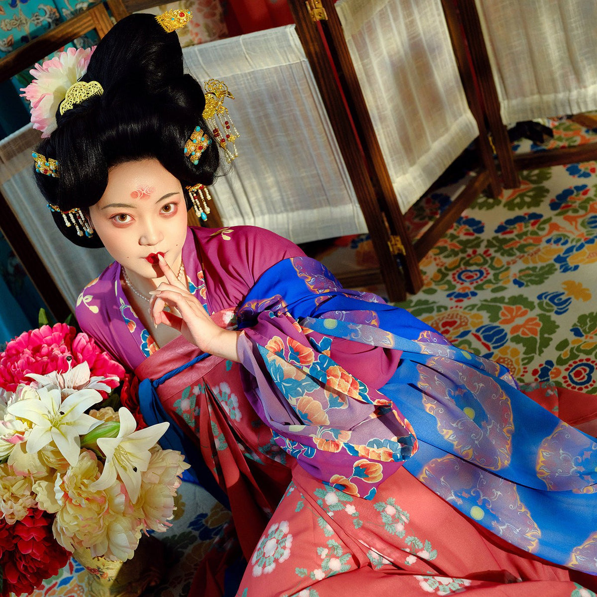 tang dynasty women's plus size hanfu pink duijin shirt - Jianxi Hanfu