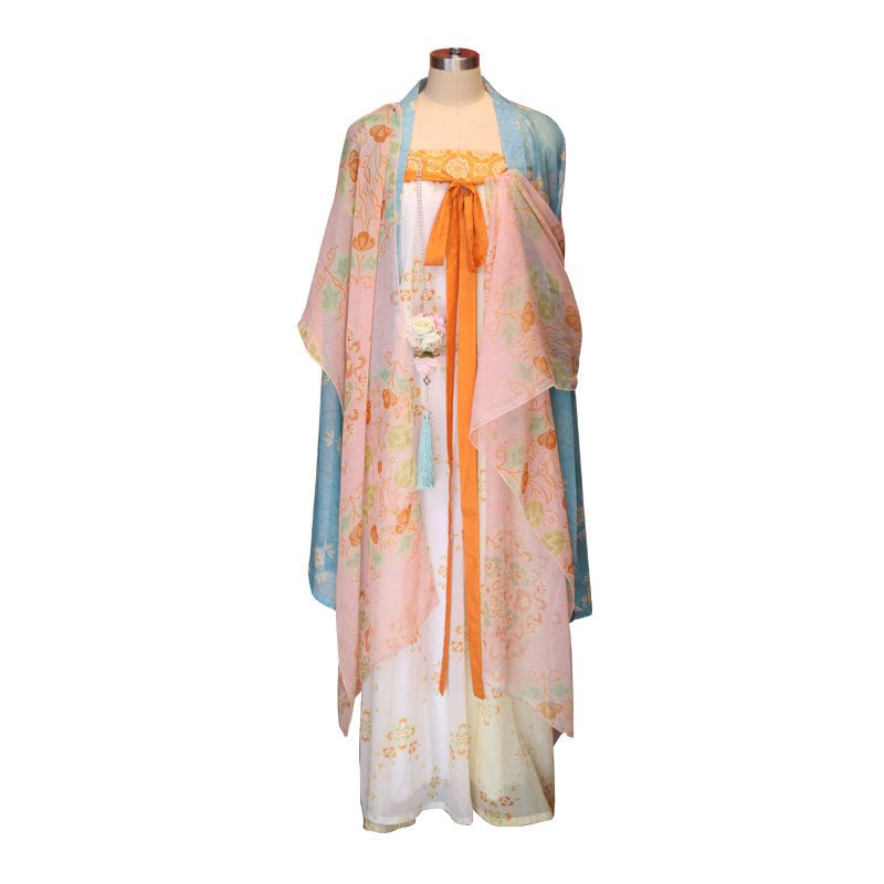 tang dynasty women's plus size hanfu  pink qixiong ruqun dress - Jianxi Hanfu